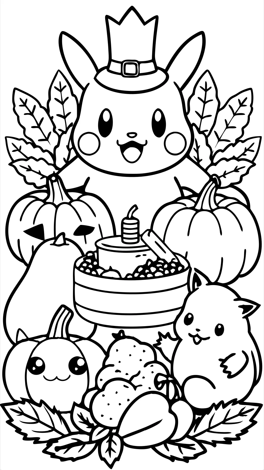 coloriage de Thanksgiving Pokémon